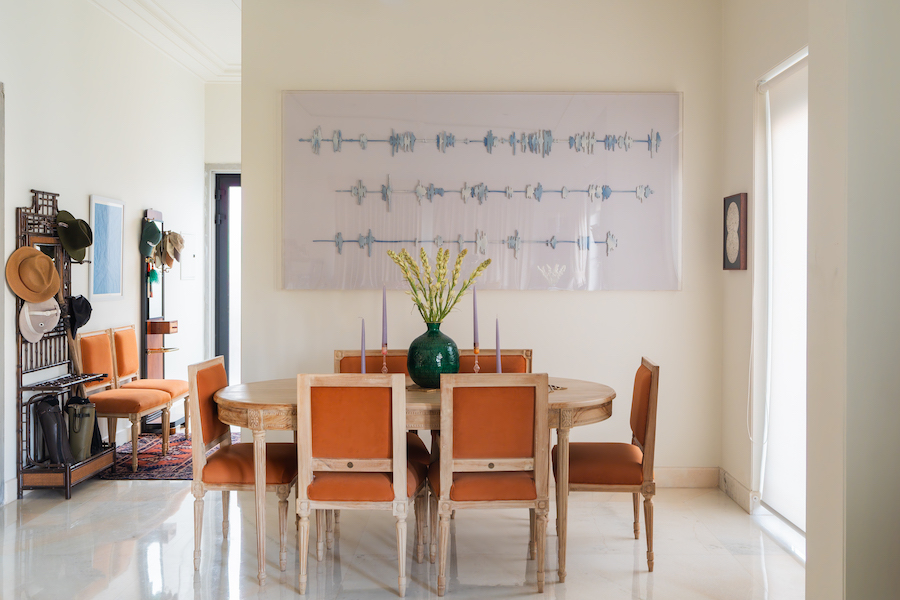 Ishita Chakraborty, Mute Tongue ( Who am I, Without exile? ), 2020-2022, in the dining room. Photo: Kritin Kandewal. Courtesy of Sana Rezwan